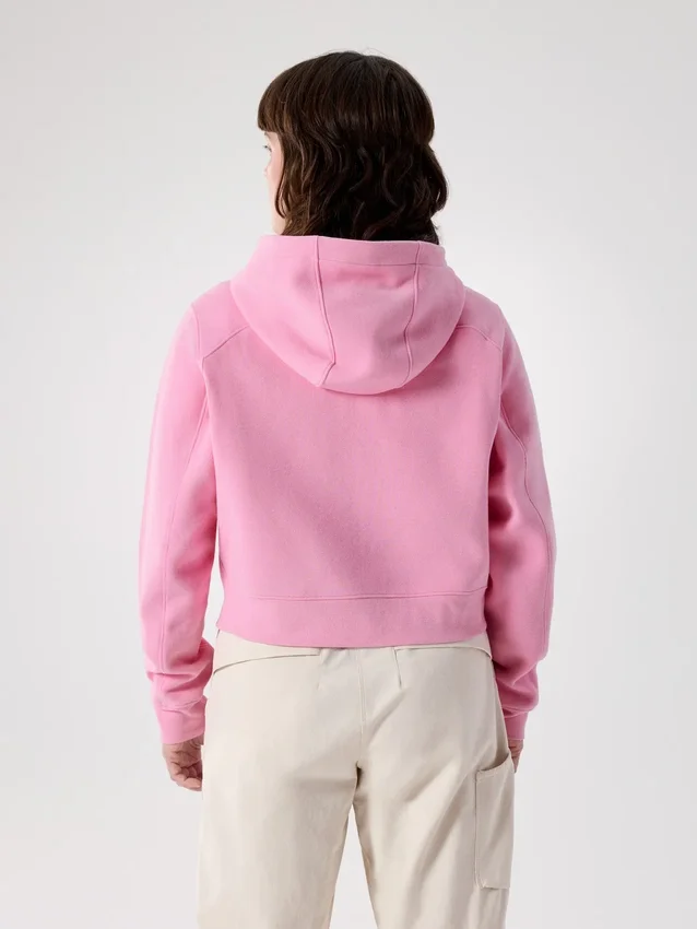 Emblem Fleece Full Zip Crop Kapuzenpullover für Damen