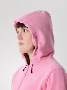 Emblem Fleece Full Zip Crop Kapuzenpullover für Damen