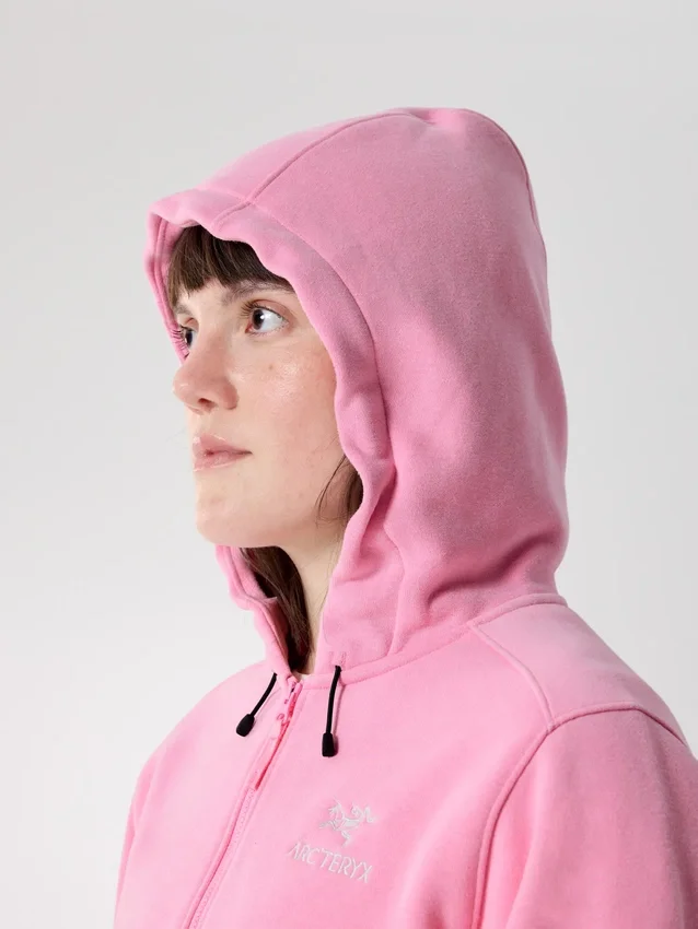 Emblem Fleece Full Zip Crop Kapuzenpullover für Damen