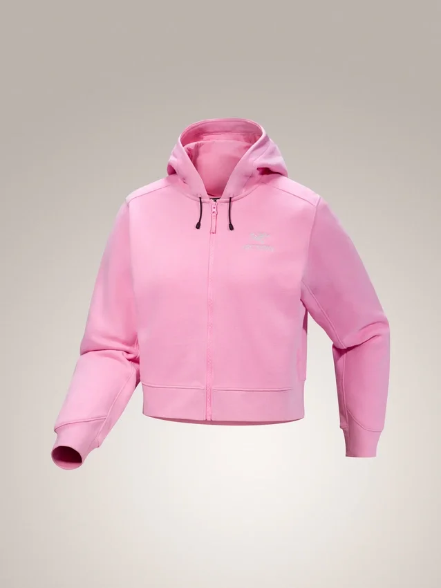 Emblem Fleece Full Zip Crop Kapuzenpullover für Damen