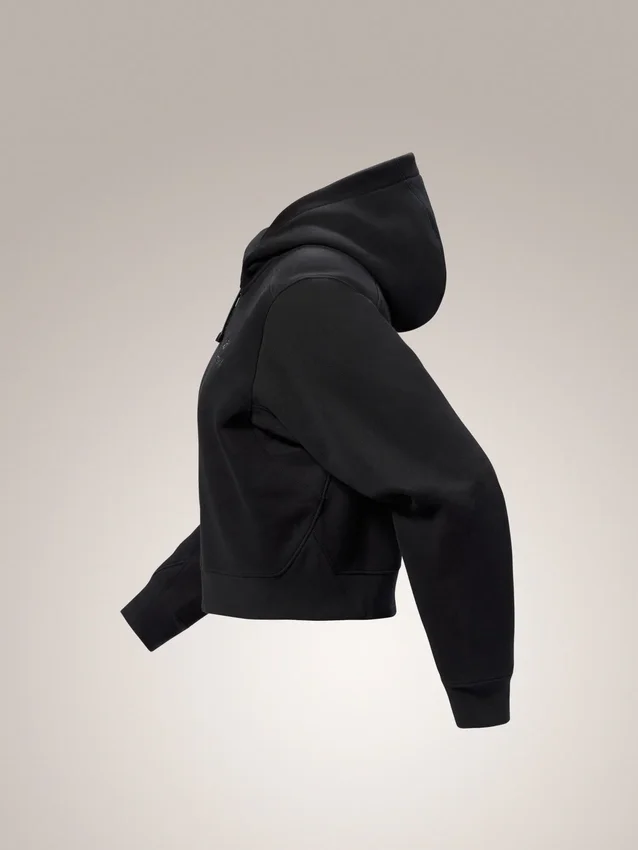 Emblem Fleece Full Zip Crop Kapuzenpullover für Damen