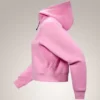 Emblem Fleece Full Zip Crop Kapuzenpullover für Damen