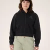 Emblem Fleece Full Zip Crop Kapuzenpullover für Damen
