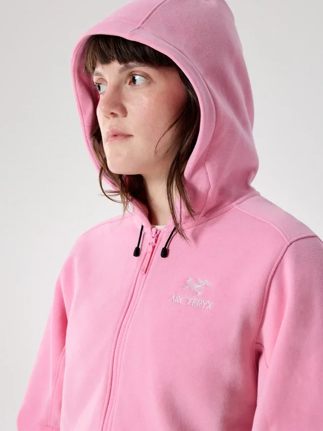 Emblem Fleece Full Zip Crop Kapuzenpullover für Damen