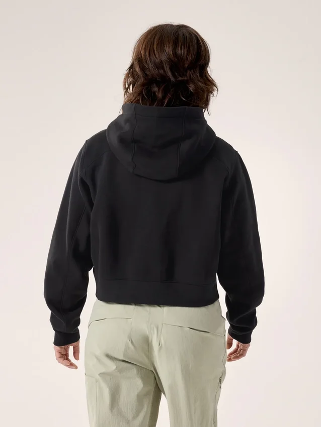 Emblem Fleece Full Zip Crop Kapuzenpullover für Damen
