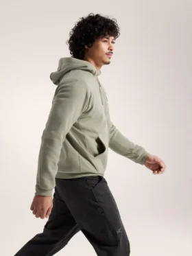 Emblem Fleece-Kapuzenpullover mit durchgehendem Reißverschluss für Herren
