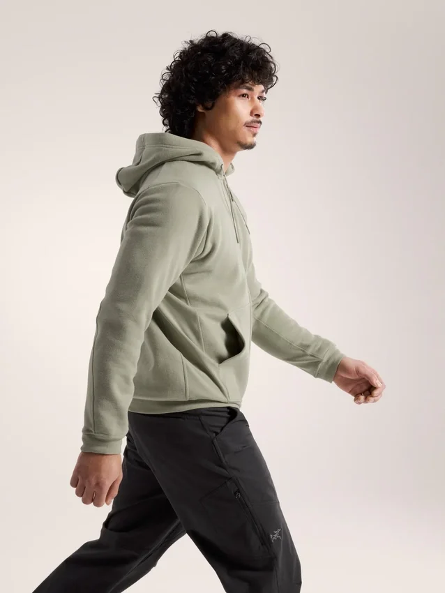 Emblem Fleece-Kapuzenpullover mit durchgehendem Reißverschluss für Herren