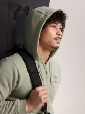 Emblem Fleece-Kapuzenpullover mit durchgehendem Reißverschluss für Herren