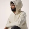 Emblem Fleece-Kapuzenpullover mit durchgehendem Reißverschluss für Herren