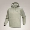 Emblem Fleece-Kapuzenpullover mit durchgehendem Reißverschluss für Herren