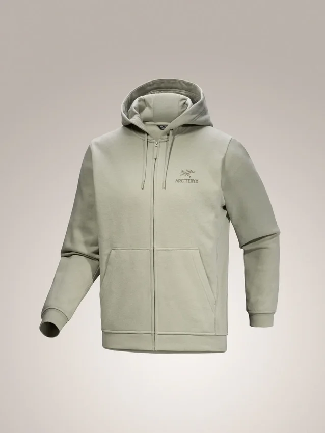 Emblem Fleece-Kapuzenpullover mit durchgehendem Reißverschluss für Herren