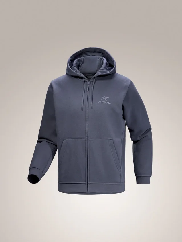 Emblem Fleece-Kapuzenpullover mit durchgehendem Reißverschluss für Herren