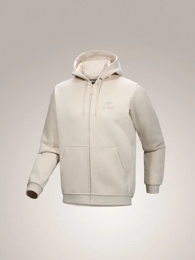 Emblem Fleece-Kapuzenpullover mit durchgehendem Reißverschluss für Herren