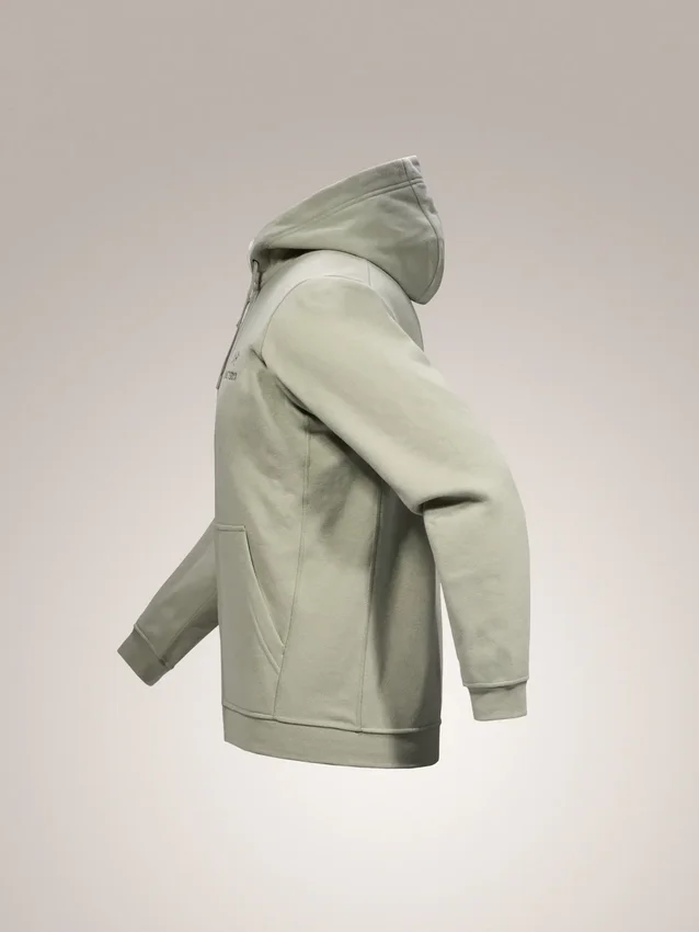 Emblem Fleece-Kapuzenpullover mit durchgehendem Reißverschluss für Herren