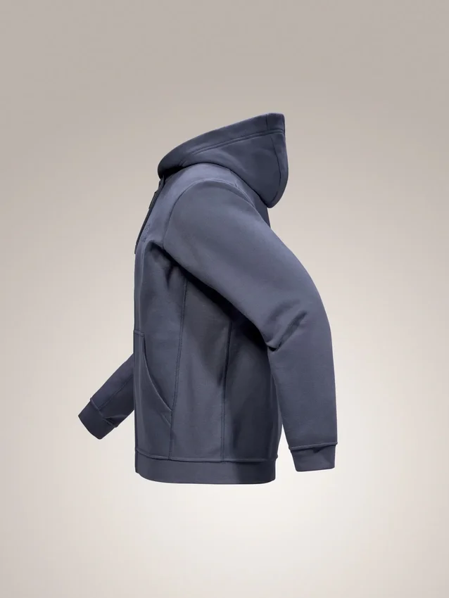 Emblem Fleece-Kapuzenpullover mit durchgehendem Reißverschluss für Herren