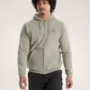 Emblem Fleece-Kapuzenpullover mit durchgehendem Reißverschluss für Herren