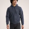 Emblem Fleece-Kapuzenpullover mit durchgehendem Reißverschluss für Herren