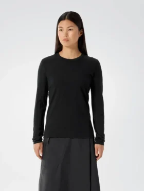 Frame T-Shirt mit Rundhalsausschnitt, langärmelig, Damen