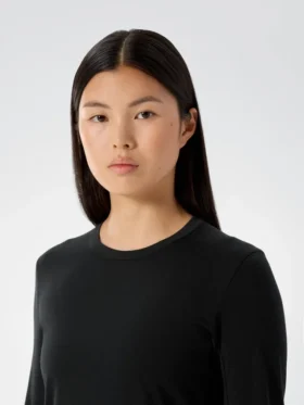 Frame T-Shirt mit Rundhalsausschnitt, langärmelig, Damen