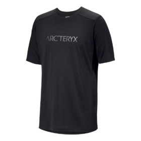 Ionia Merinowolle Arc „Word Logo“-T-Shirt SS „Schwarz“