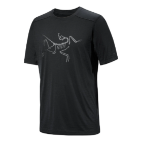 Ionia Merinowolle-Logo-T-Shirt „Schwarz“