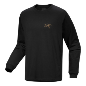 Kragg Baumwoll-Langarm-T-Shirt „Schwarz“