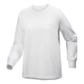 Kragg Baumwoll-T-Shirt mit Rundhalsausschnitt und langen Ärmeln „Weiß“