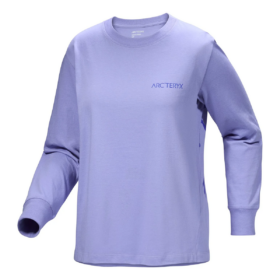 Kragg Cotton Bird Langarm-T-Shirt mit Rundhalsausschnitt „Purple“