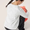 Kragg Cotton Bird Rundhals-Shirt mit langen Ärmeln für Damen