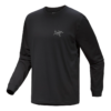 Kragg SL Baumwoll-Langarm-T-Shirt „Schwarz“
