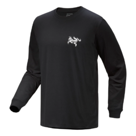 Kragg SL Cotton Bird Tile Langarm-T-Shirt „Black“