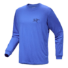 Kragg SL Cotton Bird Tile Langarm-T-Shirt „Blue“