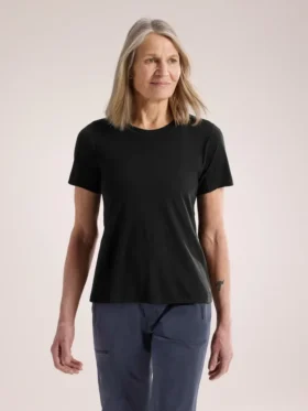 Lana Merinowolle-Crew-Shirt SS für Damen