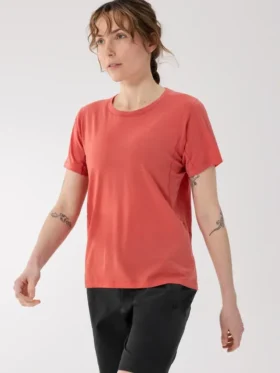 Lana Merinowolle-Crew-Shirt SS für Damen