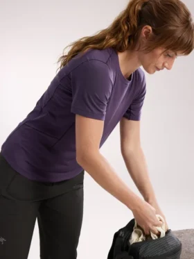 Lana Merinowolle-Crew-Shirt SS für Damen
