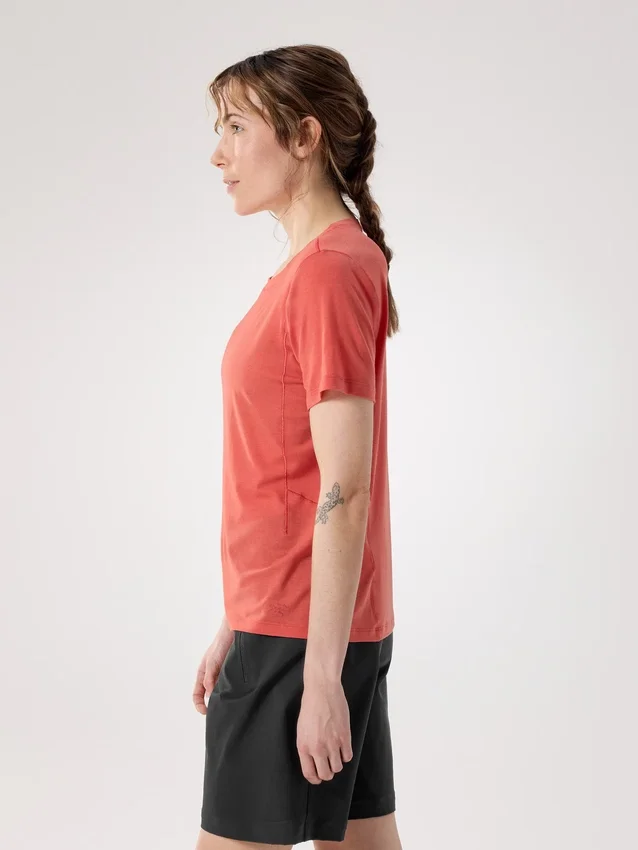 Lana Merinowolle-Crew-Shirt SS für Damen