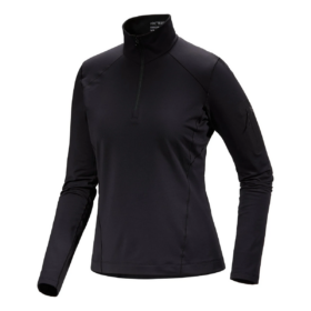 Rho Zip-Neck-Top „Schwarz“