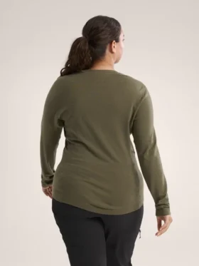 Satoro Merinowolle-Shirt mit Rundhalsausschnitt und langen Ärmeln für Damen
