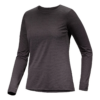 Taema Langarm-T-Shirt mit Rundhalsausschnitt „Black“